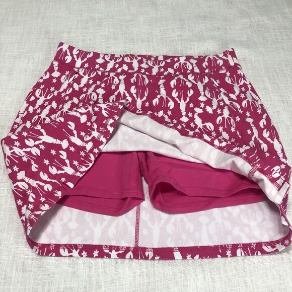 T by Talbots Skort Women M Pink Lobster Print PullOn Skirt W/ Shorts Golf Tennis - Picture 10 of 12